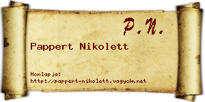 Pappert Nikolett névjegykártya